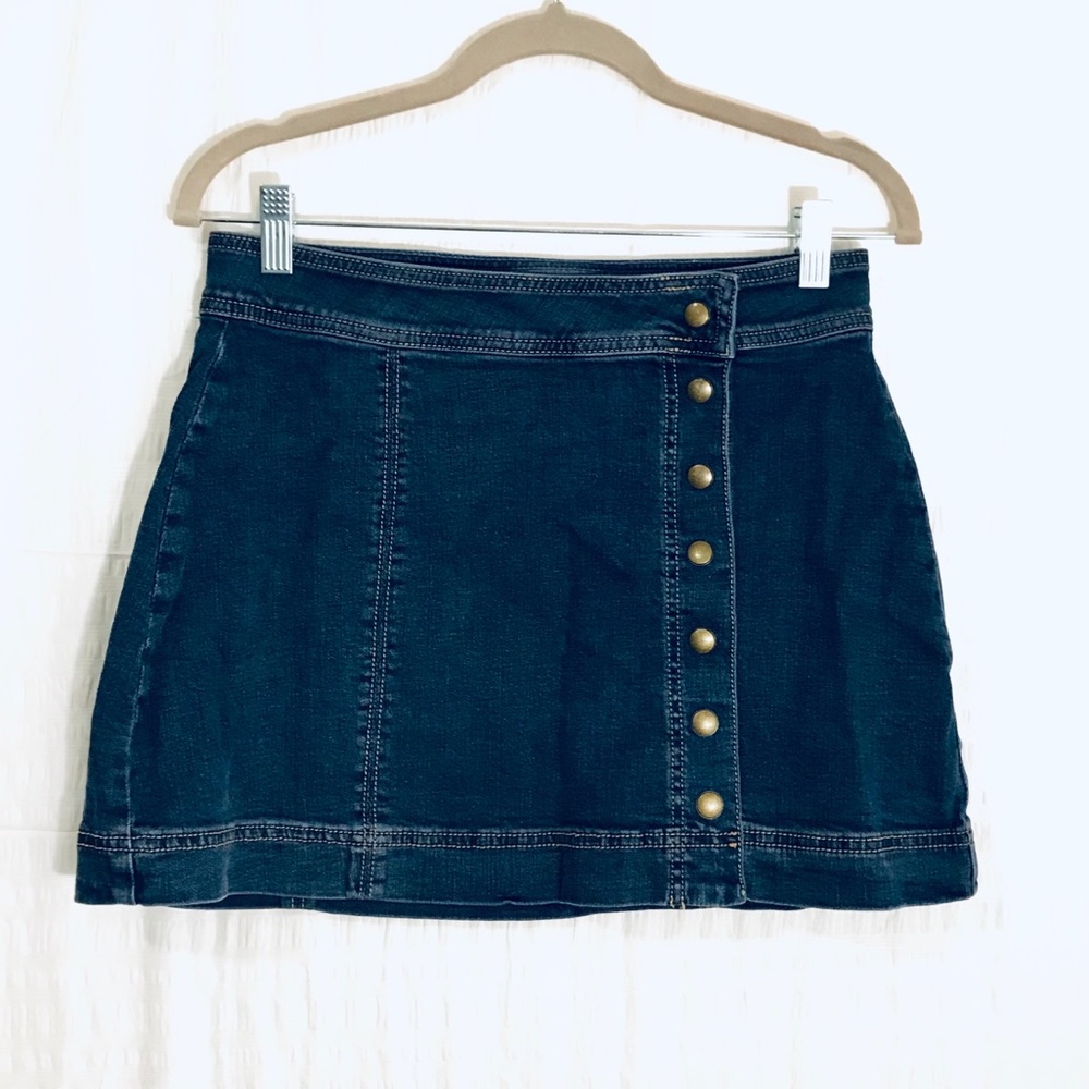Free People Denim Snap up Skirt